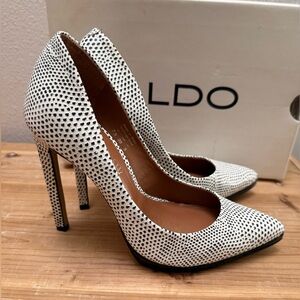 White/Black Aldo Pumps